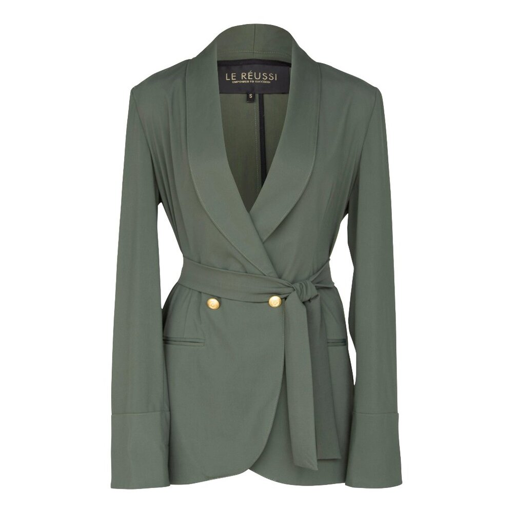 Women's Olive Blazer with Front Buttons – Tailored Blazer for Women